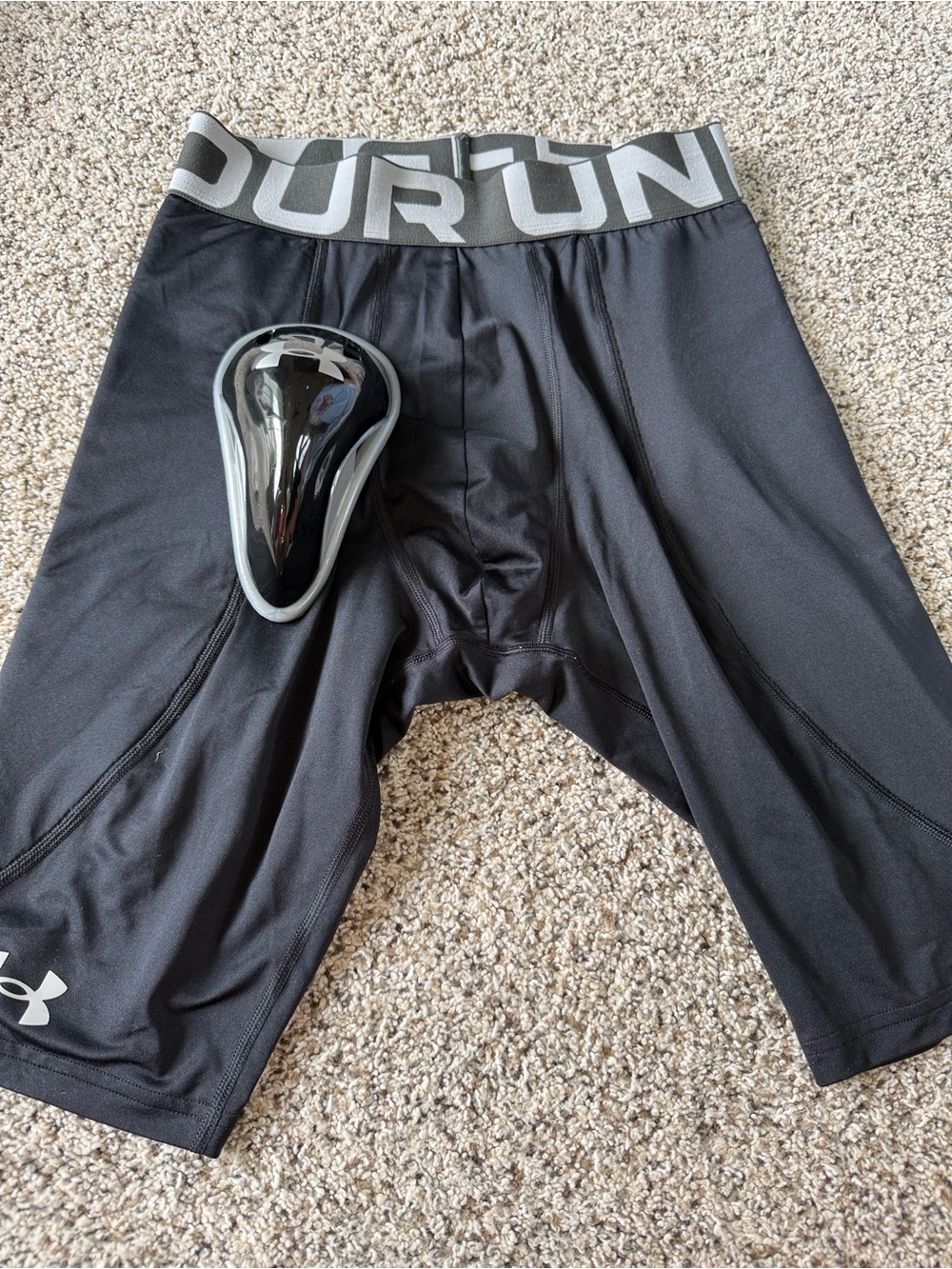 Under Armour Black Compression Sliding Shorts with cup - Men’s Medium